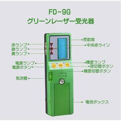 赤レーザー受光器 赤Fukuda受光器 赤レーザー墨出し器用 赤受光器FD-9R ホルダー付/レーザー受光器/受光器/測量用品/建築用品 送料無料 フクダの画像