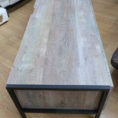 LOWYA テレビボード ヴィンテージ オーク系 幅137.5㎝ インダストリアル 木目調 グレー系 ローボード　西岡店の画像