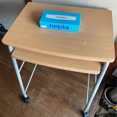 キーボードトレイ付き パソコンデスク PCデスク 机 キャスター付きの画像