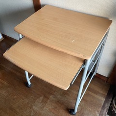 キーボードトレイ付き パソコンデスク PCデスク 机 キャスター付きの画像