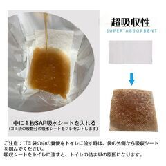 トイレ用処理袋 使い捨て 60枚 ゴミ袋 ポータブルトイレ処理袋 ロール状 高齢者 介護 災害 臨時トイレ 簡易トイレ 排泄物 後処理 簡単 汚物入れ プラスチック袋の画像