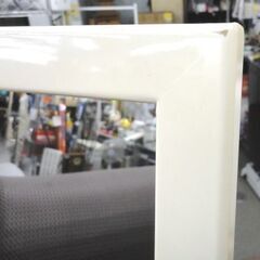 スタンドミラー 高さ151㎝ 幅30㎝ エナメル調 ホワイト 姿見 全身鏡 西岡店の画像