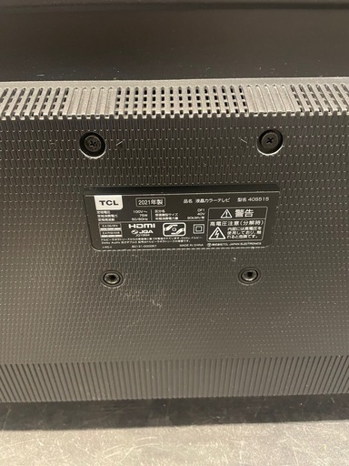 【中古】40インチテレビ　TCL ネット動画内蔵　2021年製【1119IK】
