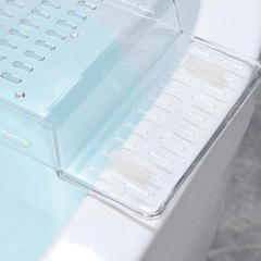 お譲りします❤️バスタブトレー❤️お風呂 テーブル❤️伸縮式❤️水切❤️シリコン滑り止め❤️バスタブスタンド❤️バステーブル❤️お風呂バストレー❤️伸縮サイズ56.5～80cm❤️クリアの画像