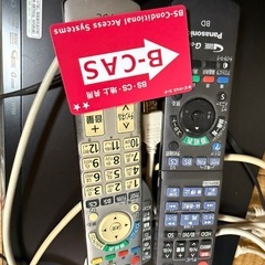 【ジャンク品】パナソニック46インチ　プラズマTV Blu-rayレコーダー　リモコン　B-casカード、各種ケーブル付きの画像