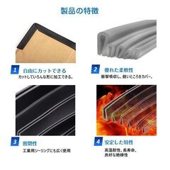 ゴム製U字エッジバンド 1m ソフト エッジプロテクター カバー エッジガード エッジバンディング 汎用 フリーサイズ カット加工 防塵 滑り止め 部品 溝幅1mm 2mmの画像