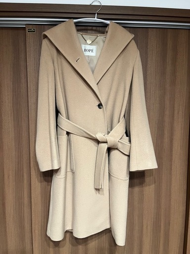 ROPE ロペ　ベージュ ロングコート フード付き　カシミア混