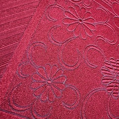 【高級 ぶどう柄織地 座布団 5枚組】房付き / 標準サイズ / エンジ色の画像