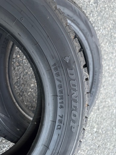 ダンロップスタッドレスwinter max 155/65r14 2本　バリ溝