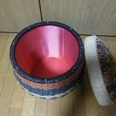 籐製収納付き座椅子の画像