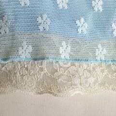 Smoothy フレンチスカイブルー×ライトスカイブルー メッシュ重ねスカート レース ミニ丈 サイズMの画像