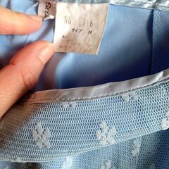 Smoothy フレンチスカイブルー×ライトスカイブルー メッシュ重ねスカート レース ミニ丈 サイズMの画像