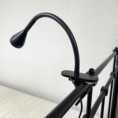 無料／IKEA 黒スチールベッド（マットレス付き）※自取・要分解の画像