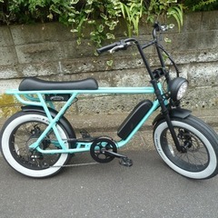 引き取り希望　BRONX BUGGY SHADE OF PALE ブロンクスバギー シェイドオブペール　累積走行距離：500キロ以内　電動アシスト自転車　ファットバイク　シートは、ロングかショートタイプのどちらかを選んで下さい。の画像