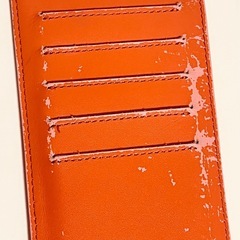 23まで　香鳥屋　KATORIYA カードケース　牛革　オレンジ　箱ありの画像
