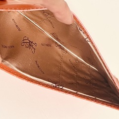 23まで　香鳥屋　KATORIYA カードケース　牛革　オレンジ　箱ありの画像