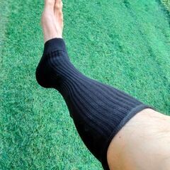加古川　ソトのマ　先端未加工靴下　レッグウォーマーやアームウォーマーやリストバンドとして活用　無料　黒色　靴下　くつ下の画像