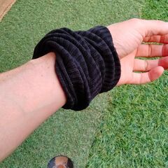 加古川　ソトのマ　先端未加工靴下　レッグウォーマーやアームウォーマーやリストバンドとして活用　無料　黒色　靴下　くつ下の画像