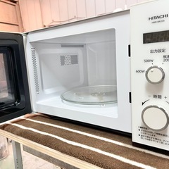美品■日立 電子レンジ 単機能レンジ 22L■HITACHI 2019年製 HMR-BK220-Z5 50Hz専用（東日本専用）■横開き ターンテーブル ダイヤル式 白ホワイトの画像