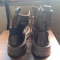 新品 22.5cm レディース ブーツ ブラウン 厚底 シューズ サイドゴア 識別番号:【B131-S】の画像