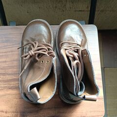 新品 22.5cm レディース ブーツ ブラウン 厚底 シューズ サイドゴア 識別番号:【B131-S】の画像