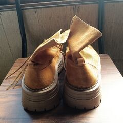 新品 24cm レディース ブーツ ブラウン 厚底 シューズ サイドゴア 識別番号:【B132-S】の画像