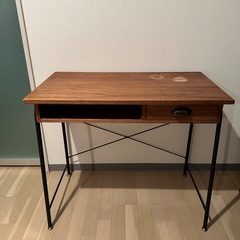 アンティーク調デスク 幅86cm 引出し付き 北欧ヴィンテージ風 ANTE アンテの画像