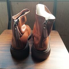 新品 22.5cm レディース ブーツ ブラウン 厚底 シューズ サイドゴア 識別番号:【B133-S】の画像