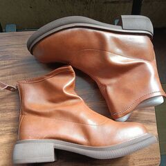 新品 22.5cm レディース ブーツ ブラウン 厚底 シューズ サイドゴア 識別番号:【B133-S】の画像