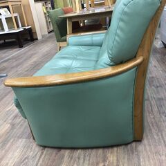 【ジャングルジャングル広陵店】ソファー　2人用　グリーンの画像