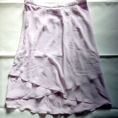 Ruching ラベンダー エアリースカート ハイローヘム 膝丈 サイズMの画像
