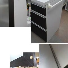 レンジボード ダークブラウン 幅77×高195㎝ 食器棚 キッチンボード こげ茶 側面・中央フック付き 現状品　西岡店の画像