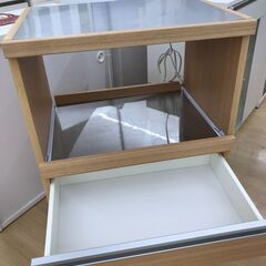 A-591【リユースのサカイ野々市店】ジモティ来店特価‼ レンジ台 木目調 ベージュ クリーニング済みの画像