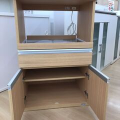 A-591【リユースのサカイ野々市店】ジモティ来店特価‼ レンジ台 木目調 ベージュ クリーニング済みの画像