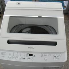 美品 シャープ 10kg 全自動洗濯機 ES-GV10K 2025年製 穴なし槽 簡易乾燥 縦型【モノ市場安城店】013の画像