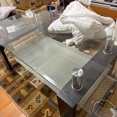 ガラス面ローテーブル大サイズの画像