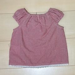 80USED 赤いチェックのトップスの画像