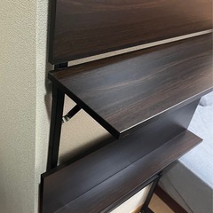 壁面収納 ウォールラック ブラウン 大型の画像