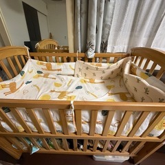 ベビーベッド用の マットレス＆周りのカバーセットの画像