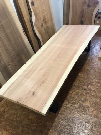 大特価 一枚板ダイニングローテーブル 近場配送無料☆