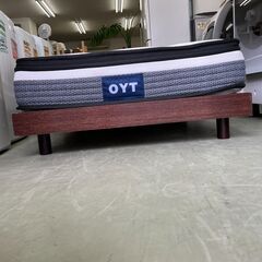 【リサイクルショップ ピカソ 小松原】🛏️✨美品‼️木製シングルベッド＋極厚OYTマットレス✨丸洗い洗浄済み🌈★9949★の画像