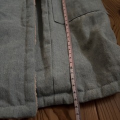 【130】ボアデニム風ロングジャケット　フードの画像