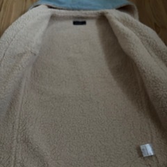 【130】ボアデニム風ロングジャケット　フードの画像