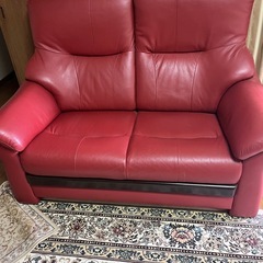 2人掛けソファ 美品だょ　ラブソファ 2人用 合成皮革 PUレザー の画像