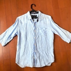 セシルマクビー バッグCECIL McBEE ＋TKMIXPICE  シャツ リネンシャツ 麻100 M ブルー　短パン(GU)・白シャツ 4点セット❸　　　　の画像