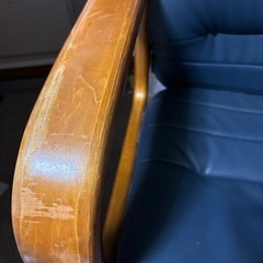 木肘 回転座椅子 合皮レザー 　の画像