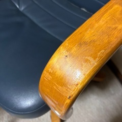 木肘 回転座椅子 合皮レザー 　の画像