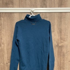 ブルー　ニットタートルネックの画像