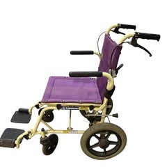 ☆現品限り☆車椅子 KAWAMURA  紫色 動作異常なし【ジ 1119-08】の画像