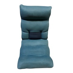 ☆訳あり品☆座椅子 倒せるタイプ グリーン ややシミあり 【ジ 1119-09】の画像